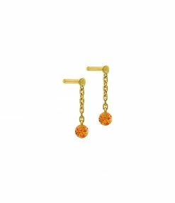 LA BRUNE & LA BLONDE Boucles D'oreilles Confetti Saphir Orange Or Jaune
