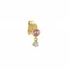 AND...PARIS Boucle D'oreille Santé Saphir Rose Or (vendue à L'unité)