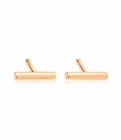 GINETTE NY Boucles D'oreilles Gold Strip Or Rose