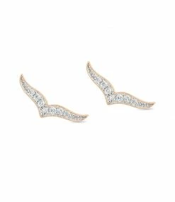 GINETTE NY Boucles D'oreilles Wise Or Rose Diamants