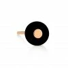 GINETTE NY Boucle D'oreille Donut Onyx Or Rose (vendue à L'unité)