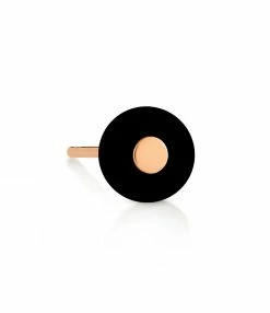 GINETTE NY Boucle D'oreille Donut Onyx Or Rose (vendue à L'unité)