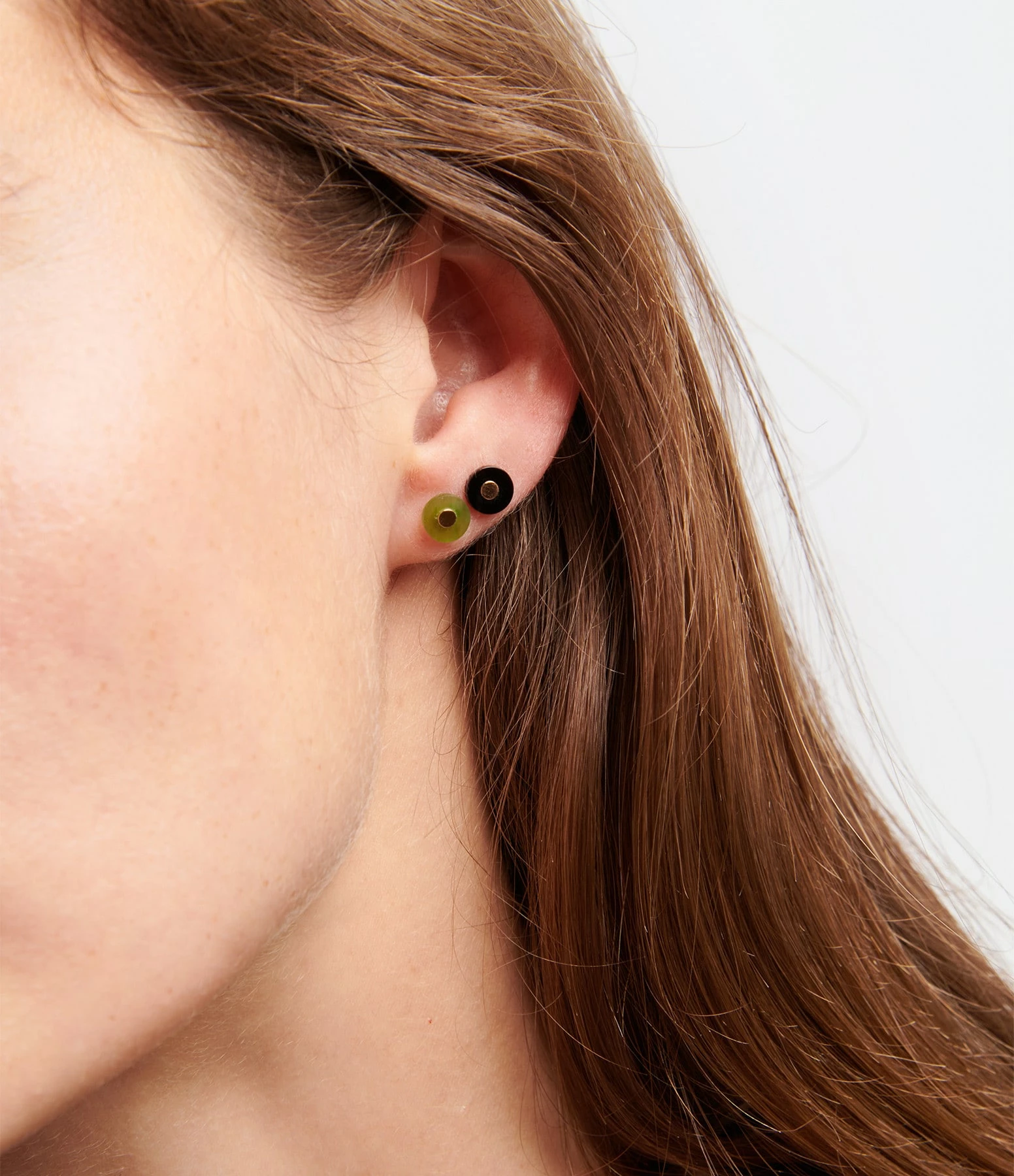 GINETTE NY Boucle D'oreille Donut Onyx Or Rose (vendue à L'unité) 2 GINETTE NY Boucle D'oreille Donut Onyx Or Rose (vendue à L'unité) – Image 2
