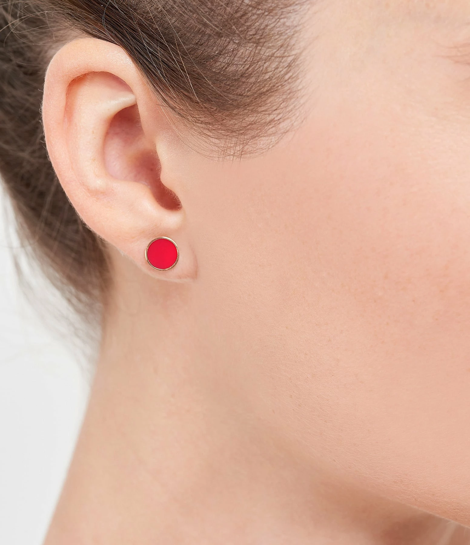 GINETTE NY Boucles D'oreilles Ever Disc Or Rose Corail 2 GINETTE NY Boucles D'oreilles Ever Disc Or Rose Corail – Image 2