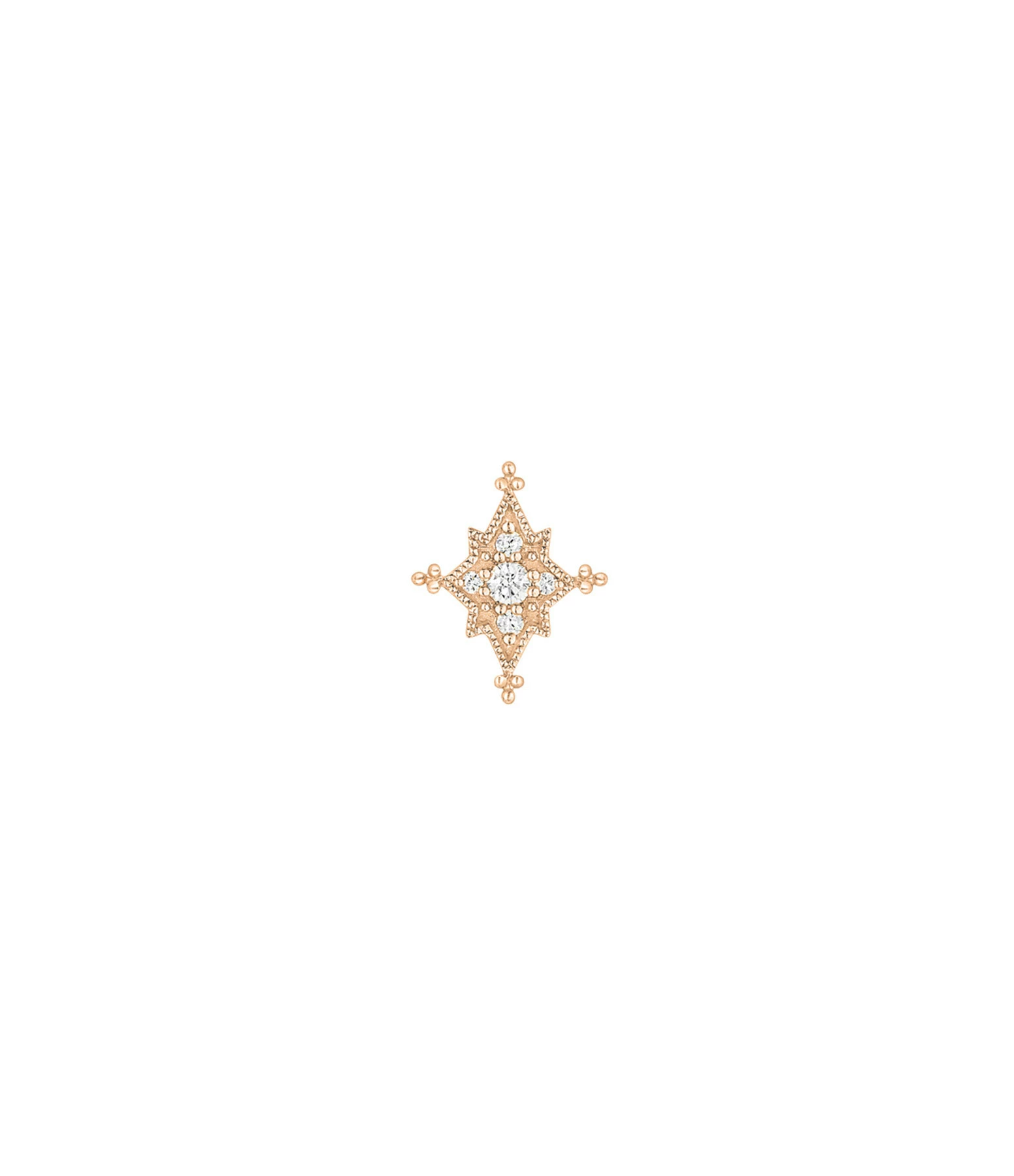STONE PARIS Boucle D'oreille Bouton Stella Diamants Or Rose (vendue à L'unité) 1 STONE PARIS Boucle D'oreille Bouton Stella Diamants Or Rose (vendue à L'unité)