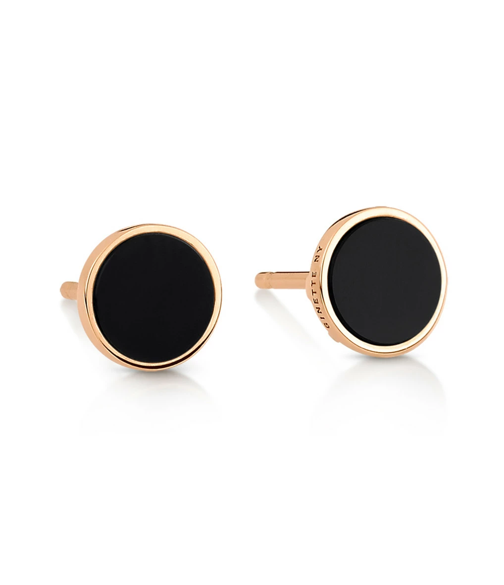 GINETTE NY Boucles D'oreilles Ever Disc Or Rose Onyx 1 GINETTE NY Boucles D'oreilles Ever Disc Or Rose Onyx