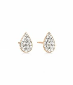 GINETTE NY Boucles D'oreilles Bliss Puces Diamants Or Rose