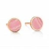 GINETTE NY Boucles D'oreilles Ever Disc Rhodocrosite Or Rose