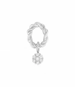 STONE PARIS Boucle D'oreille Bouton Dunaway Diamants Or Blanc (vendue à L'unité)