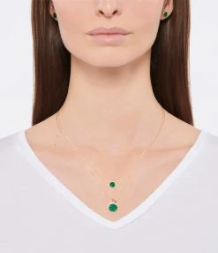 GINETTE NY Boucles D'oreilles Ever Disc Malachite Or Rose -PAMELA LOVE SHOP unnamed file 2871