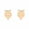 GINETTE NY Boucles D'oreilles Wolf Or Rose