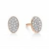 GINETTE NY Boucles D'oreilles Ellipses & Sequins Ovales Or Rose Diamants