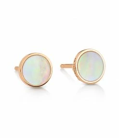 GINETTE NY Boucles D'oreilles Ever Disc Or Rose Nacre Rose
