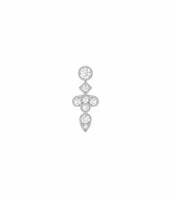 STONE PARIS Boucle D'oreille Bouton Crush Diamants Or Blanc (vendue à L'unité)