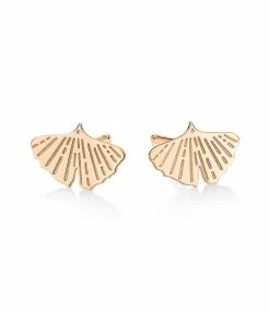 GINETTE NY Boucles D'oreilles Gingko Or Rose