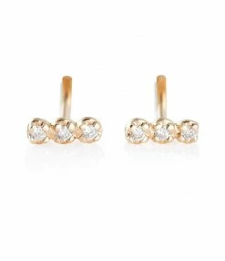 GINETTE NY Boucles D'oreilles Gold And Diamond Or Rose Diamants