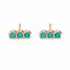 GINETTE NY Boucles D'oreilles Fallen Sky Or Rose Turquoise