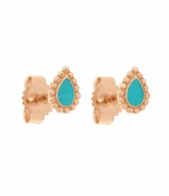GIGI CLOZEAU Boucles D'oreilles Lucky Cachemire Email Or Rose