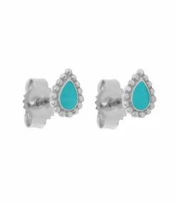 GIGI CLOZEAU Boucles D'oreilles Lucky Cachemire Email Or Blanc