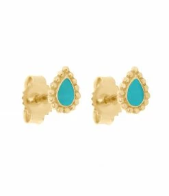 GIGI CLOZEAU Boucles D'oreilles Lucky Cachemire Email Or Jaune